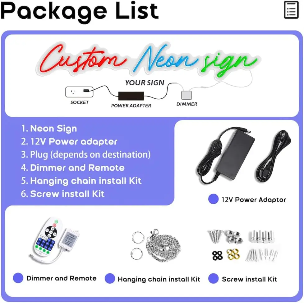 Hot Selling Customized Letter LED Neon Sign Wall Decoration for Advertising for Wedding Beauty Business Events Birthday Parties