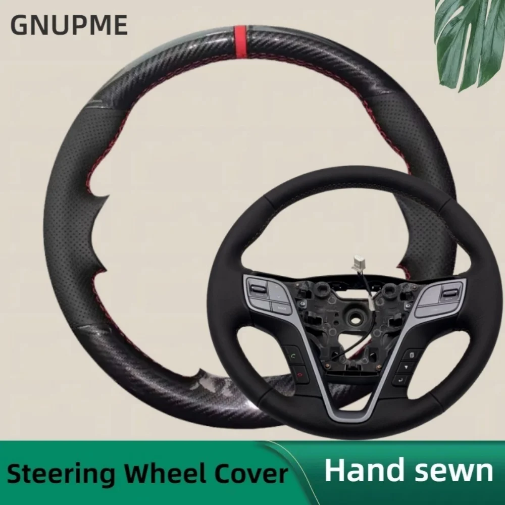 

Оплетка на руль автомобиля на заказ для Hyundai Santa Fe 2013-2018 Hyundai Grand ix45, кожаная пленка на руль из углеродного волокна