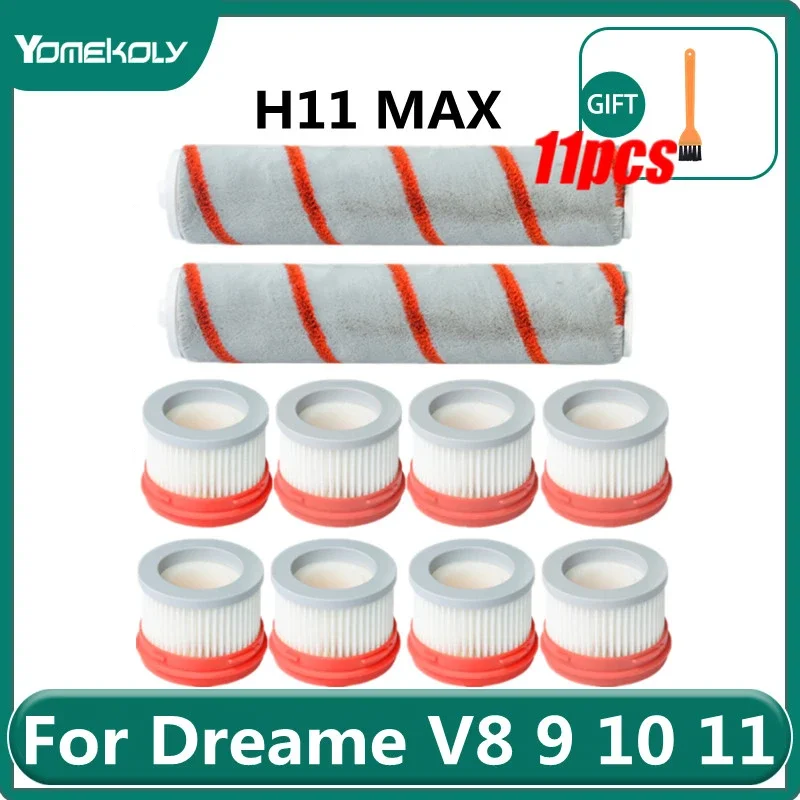 Hepa Filter Plush Rolling Brush for Xiaomi Dreame V11 MAX Vacuum Cleaner