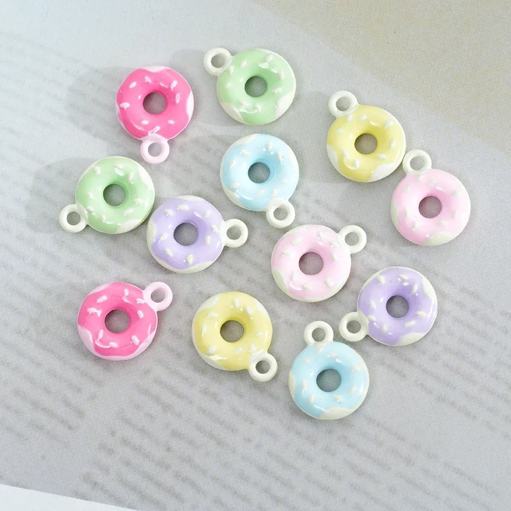 5pcs Alloys Donut Cake Pendants For DIY Earrings Bracelets Keychain Doughnut Pendant Jewelry Making Women Accessories