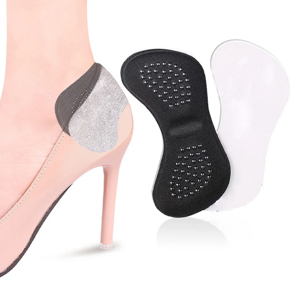 

4Pairs Heel Pads Self-Adhesive Comfortable Polyester Sponge Material Prevent Slipping Blisters Irritation High Heels