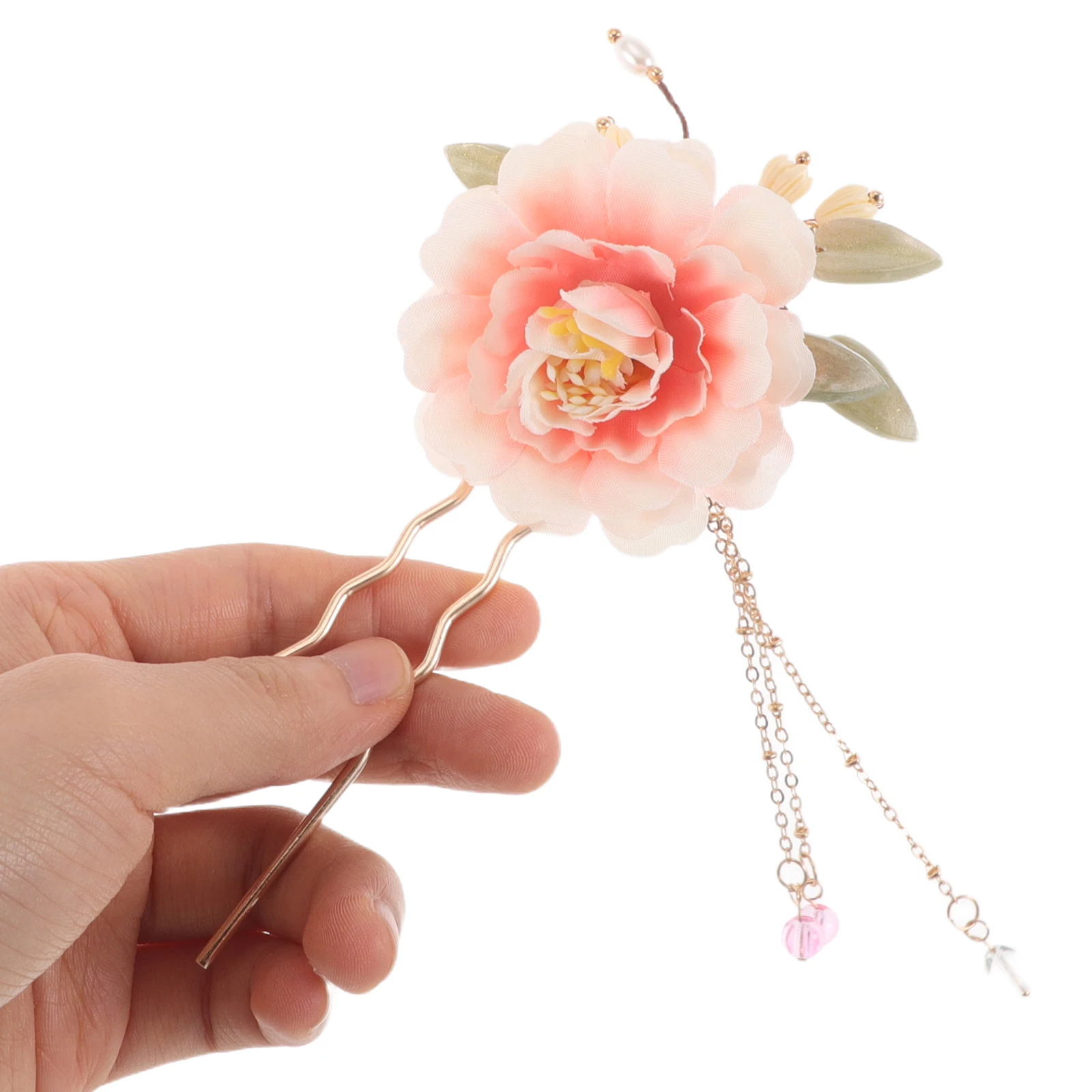 

2pcs Vintage Chinese Hairpins Floral Accessories Tassels Traditional Step Hair Sticks Wedding Hanfu Cultural Events