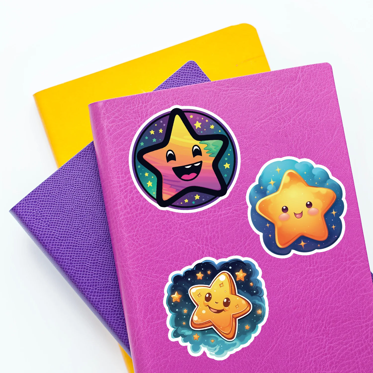 10/50pcs Cute Star Sticker Reward Star Sticker Labels Colorful Star Sticker Graffiti Waterproof Scooter Laptop Luggage Sticker