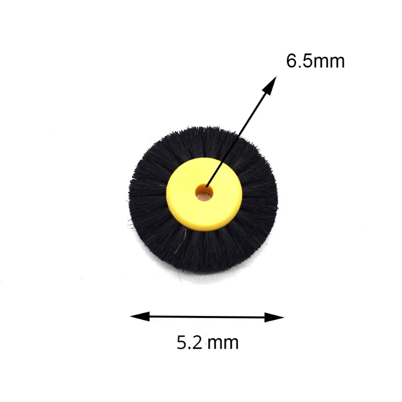 52mm 5-teiliges Set Polierbürsten mit schwarzen und braunen Borsten, Schleifbürsten mit gelbem Kunststoffkern für Schmuckwerkzeuge – Detail 7