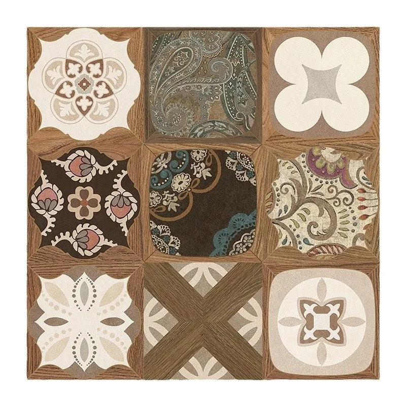 Retro bathroom carved wood grain tile kitchen restaurant homestay floor tile
