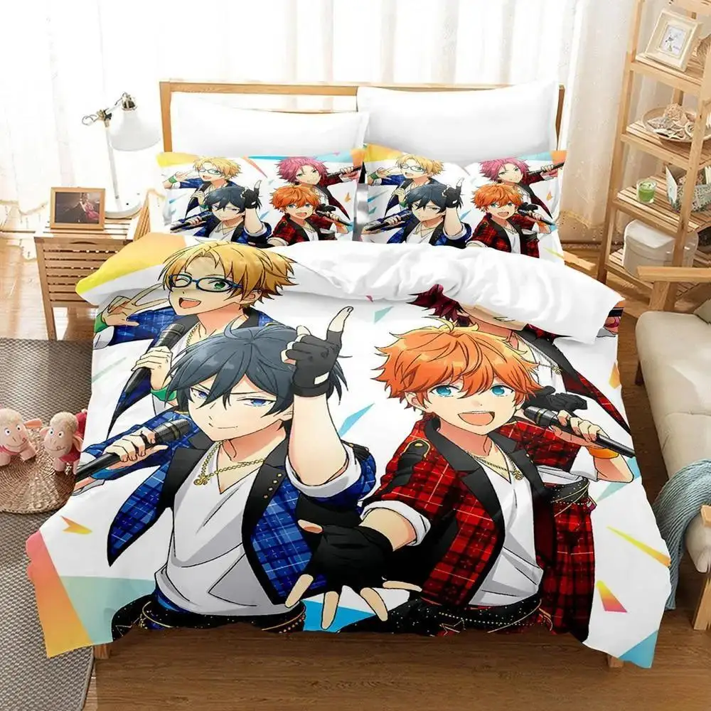 أنيمي لعبة فرقة نجوم طقم سرير واحد التوأم كامل الملكة الملك الحجم طقم سرير الكبار طفل غرفة نوم حاف طقم أغطية المنسوجات المنزلية