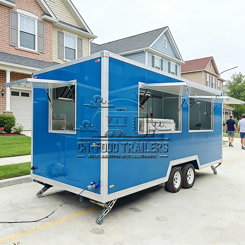 

Фудтрак CN ﻿ Мобильная кухня-фургон для фастфуда, полностью оборудованная: с аппаратом для мягкого мороженого и грилем, сертификат CE