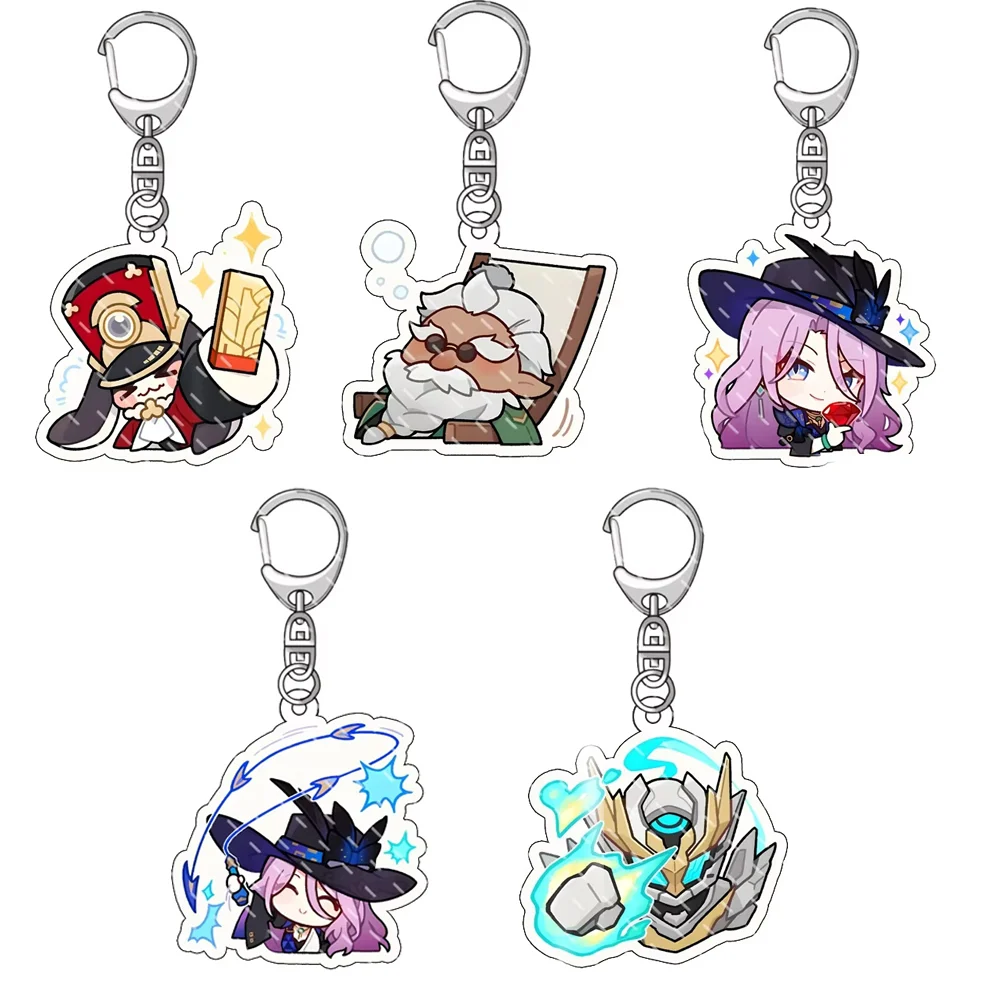 Game Honkai: Star Rail Acrylic Keychain Backpack Hanging Keyring Pendant Pom-Pom Asta Jade Aventurine Decoration Ornament Gifts