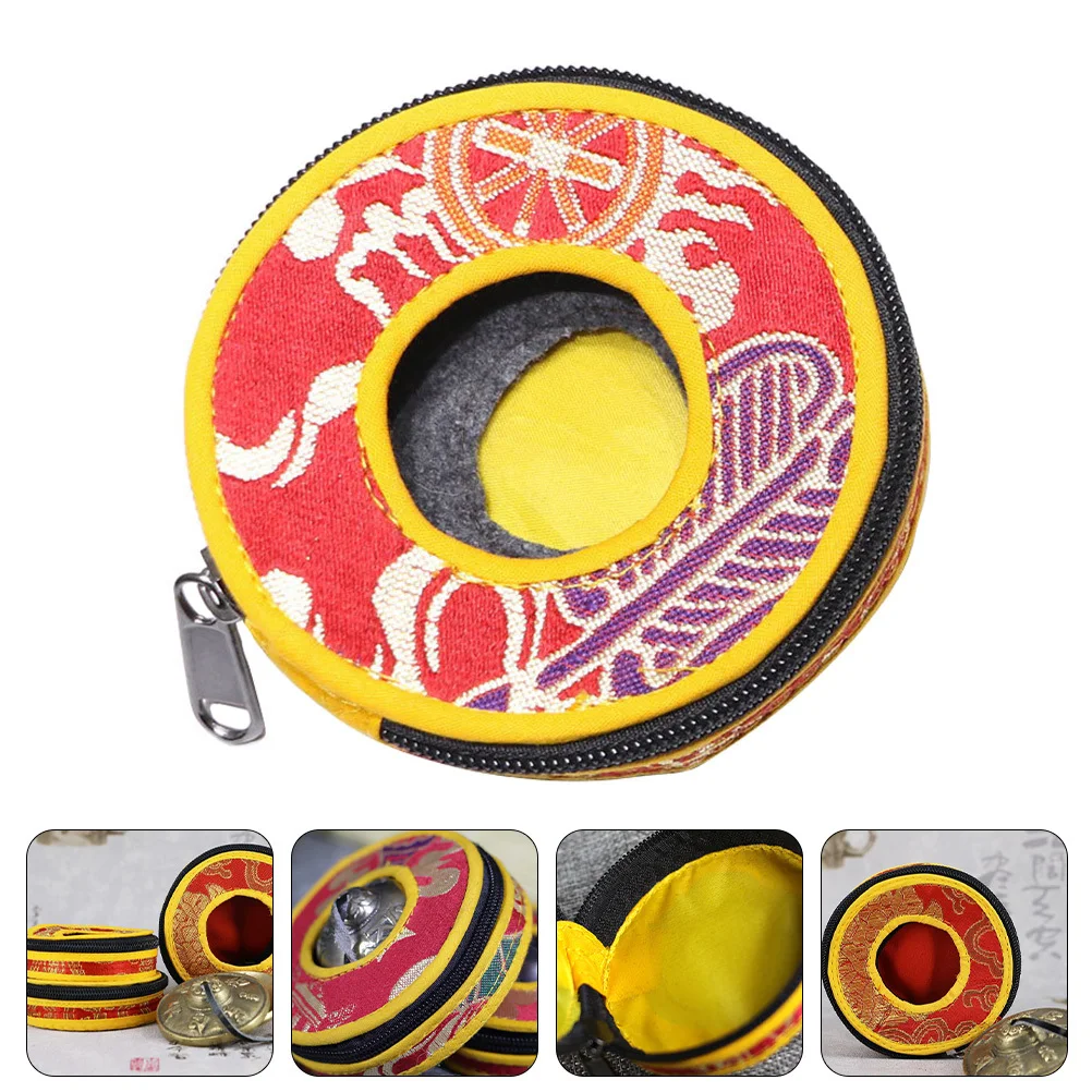 

Meditation Bell Protective Storage Case Durable Bag Zipper Closure Tibetan Bell Box Compact Travel Holder Storage Bag