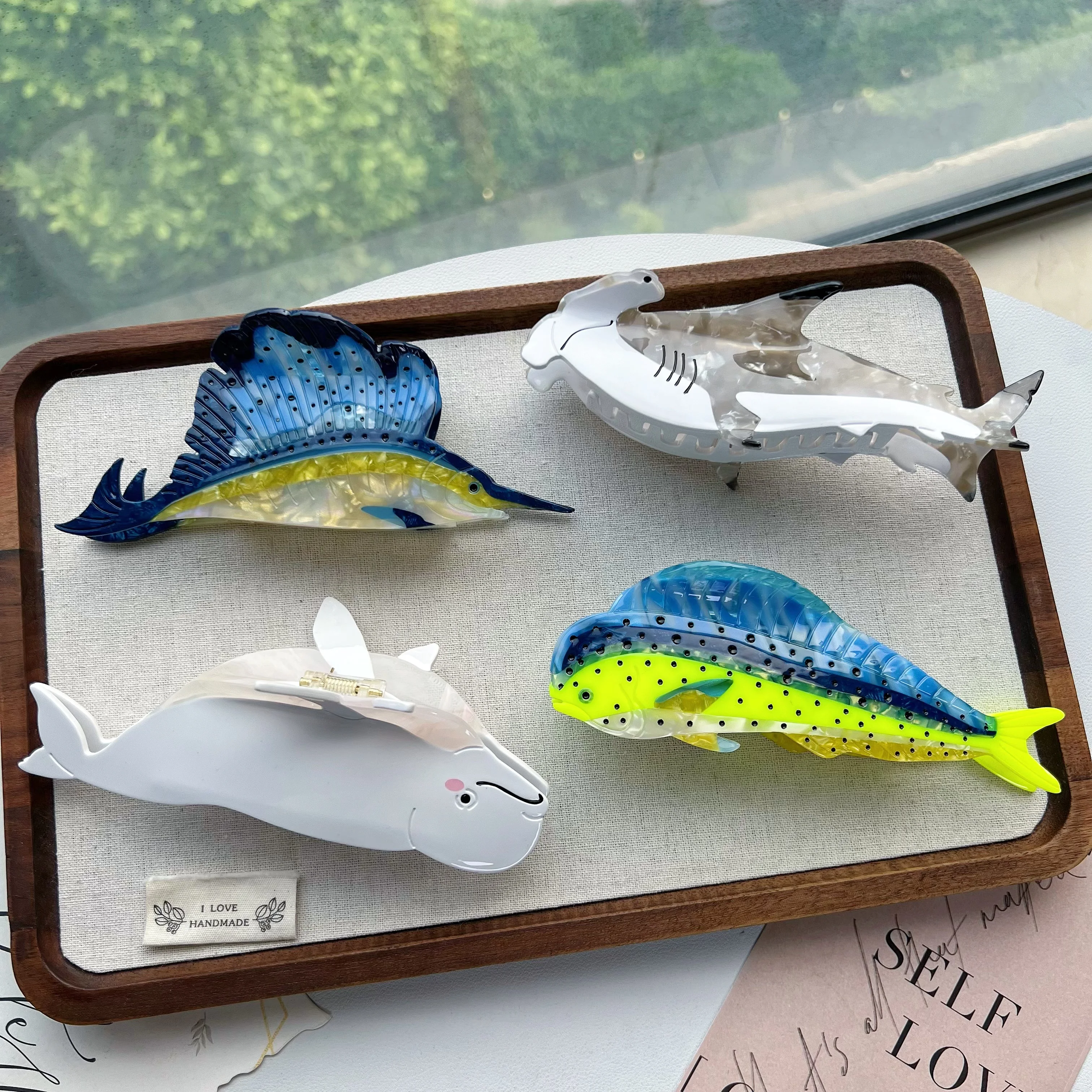 Заколки для волос с когтями морской жизни. Уникальный и повседневный летний семейный стиль. Ацетат, ручная работа. Высокое качество. Мода - модно.