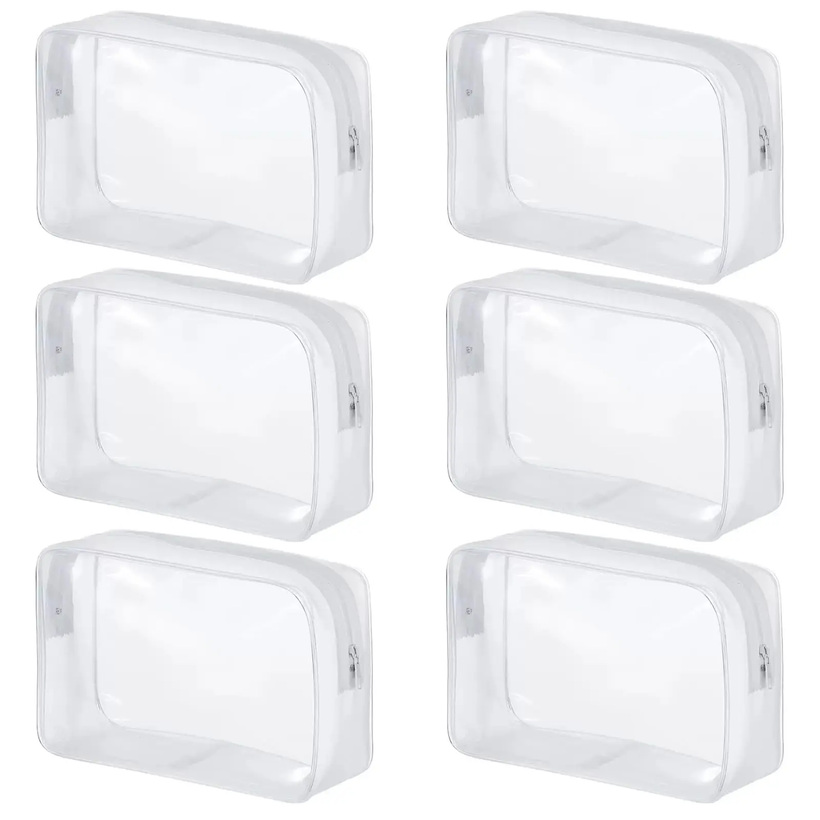 Clear PVC Transparent Cosmetic Bag Portable Waterproof Travel Toiletry Bag Airport Security Approved Makeup Organizer Storage Pouch
