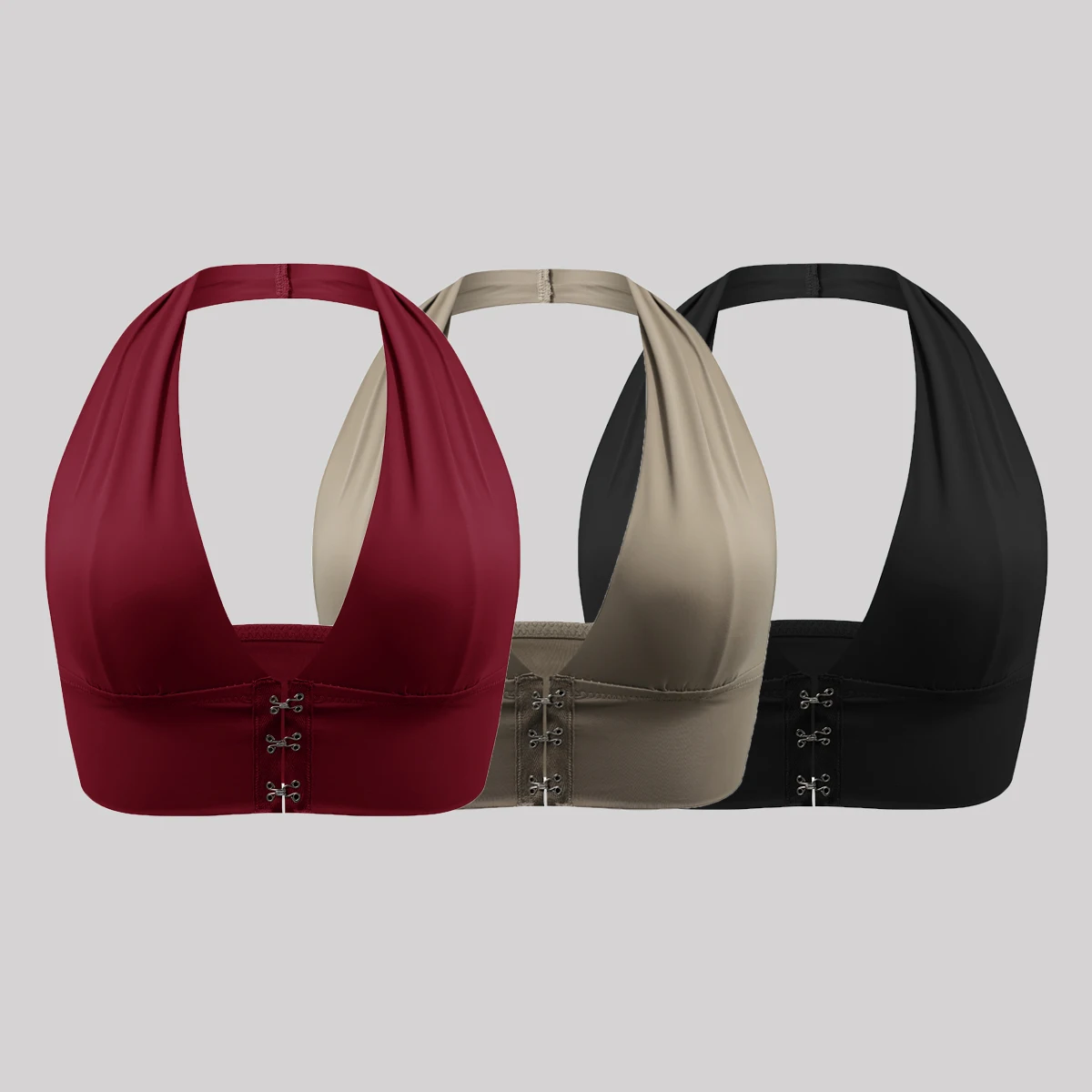 Viomisha Sexy Front Closure Bra Female Deep V Bra Wireless Bras for Women Push Up Lingerie Halter Brassiere No Steel Ring Bra