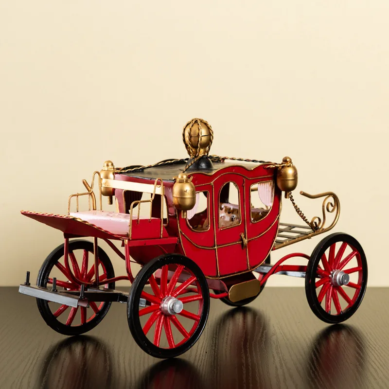 Simulation Royal Carriage Toy Iron Car Retro Pumpkin Car Newborn Photography Props Living Room Decoration Kids Christmas Gifts