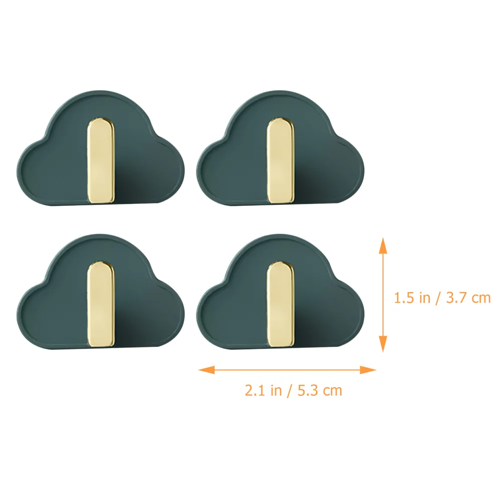 4 Pcs Hook up Cloud Hooks Practical L-shape Adhesive Clothes No Punching Hat Bag Stylish Hanging Nail-free Abs Plastics