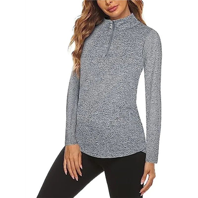 حار Kf-المرأة 1/4 البريدي القمصان UPF 50 + الشمس حماية البلوز كم طويل سريعة الجافة تجريب المشي لمسافات طويلة قمصان رياضية #1