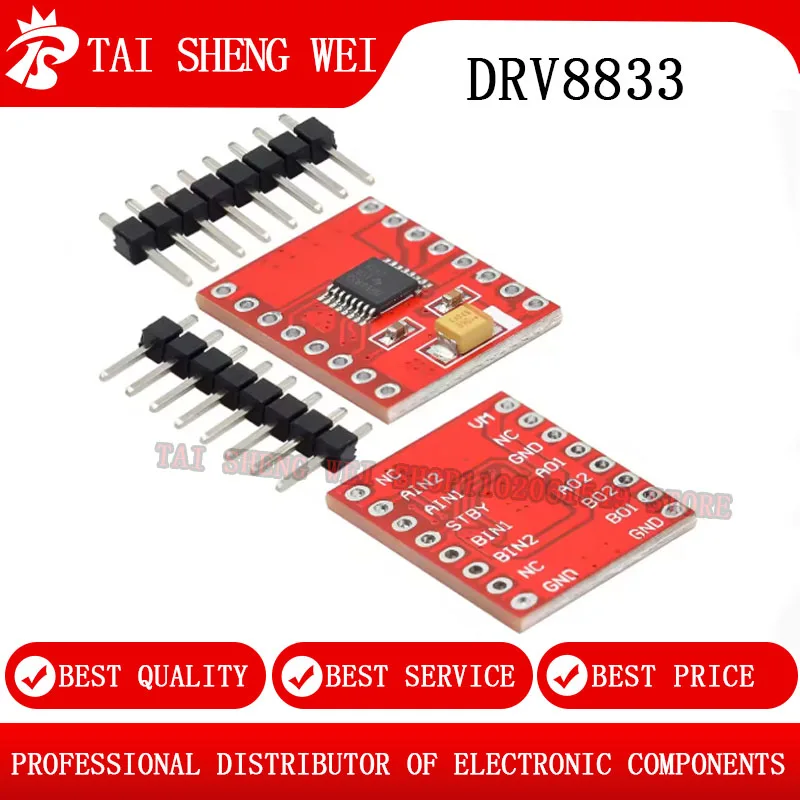 2pcs Brand new TB6612FNG TB6612 DRV8833 Dual Motor Driver 1A TB6612FNG for Arduino Microcontroller Better than L298N