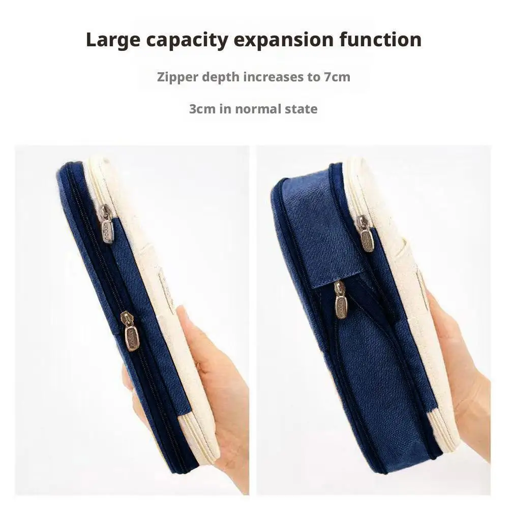 Kawaii Pencil Cases Large Capacity Pencil Bag Multi Layer Stationery Bag Is Simple For Students Comfortable To The Touch