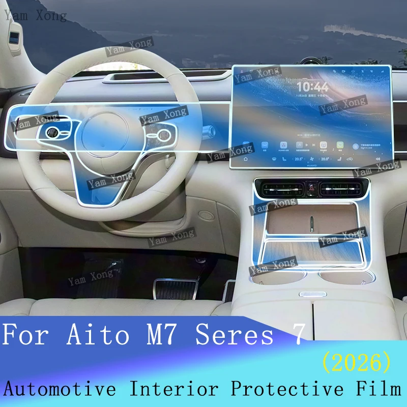 

Car Gear Panel Transparent Protection Sticker For 2026 Seres 7 Aito M7 Full set interior FilmNavigation screen Anti-scratch Film