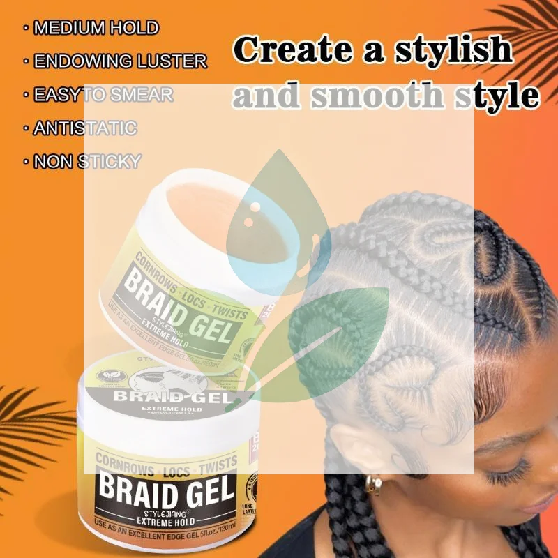 1Pcs Carbomer Long Lasting Strong Hold Pomade Styling Braiding Gel Wax Anti-Frizz Hair Finishing Shaping Hair Edge Control
