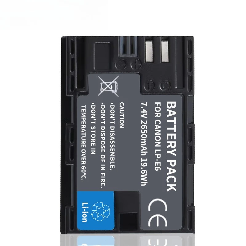 LP-E6 Li-ion Battery for Canon EOS 5D4 60D DSLR Camera Free Protective Case