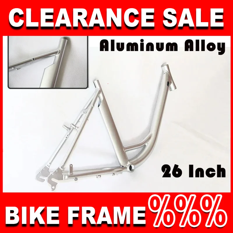 

26Inch E-Bike Frameset 6061 Aluminum Alloy Unpainted Frame Classic Retro Style 135MM Dropout Max Load 250KG Outdoor Cycling Tool