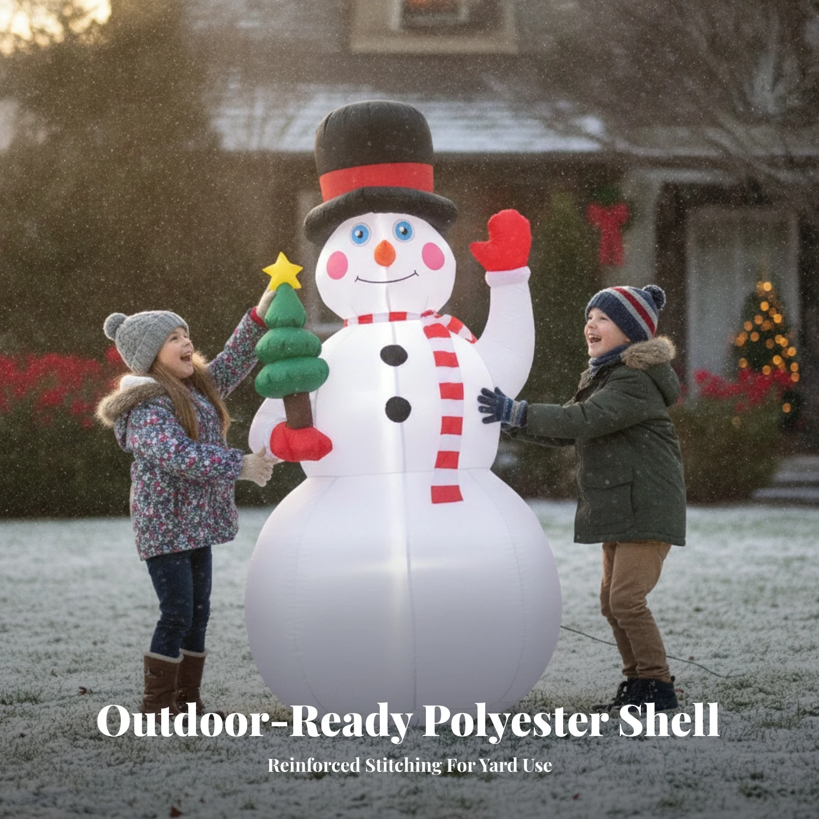 Christmas Snowman Inflatable Weather-Resistant Inflatable Snowman Oversized Giant for Yard, Porch