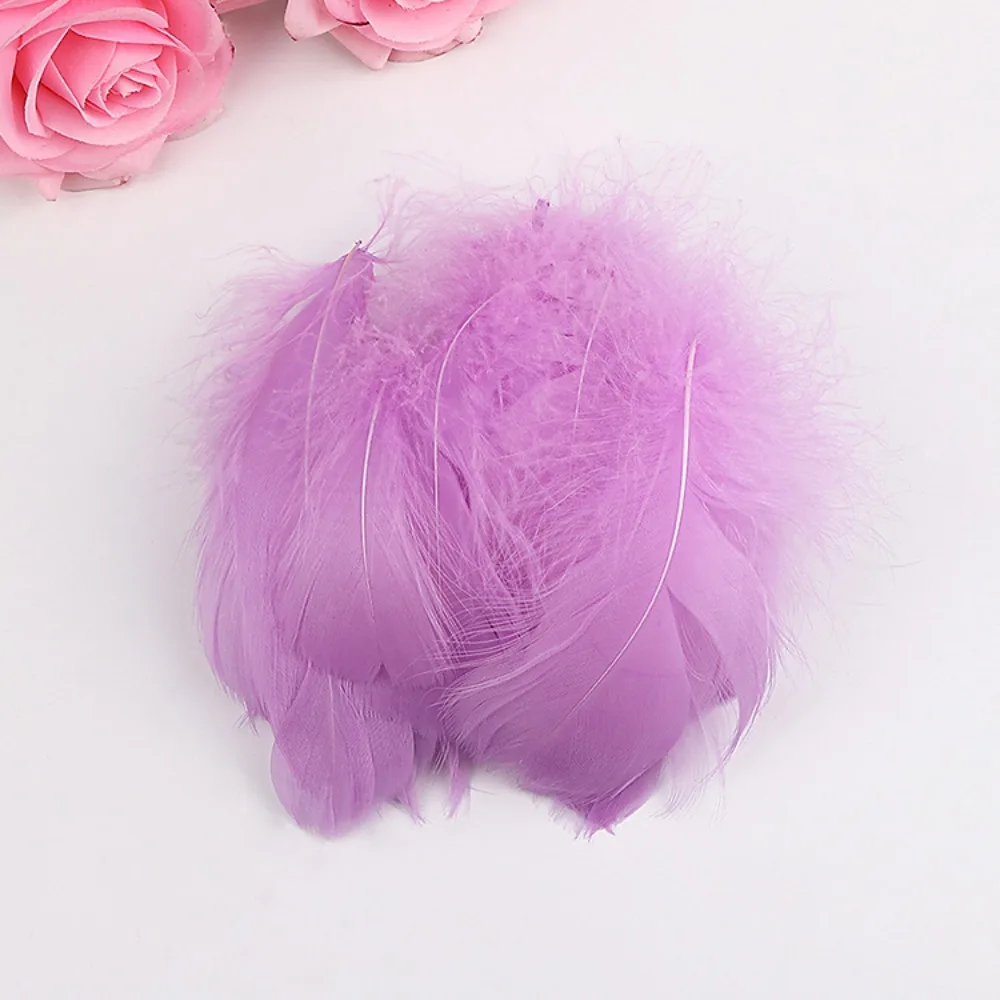 100pcs 7-12 ซม.Goose Feathers ธรรมชาติลอย Swan Feather Plume ขนาดเล็กสีสัน Dream Catcher Feathers