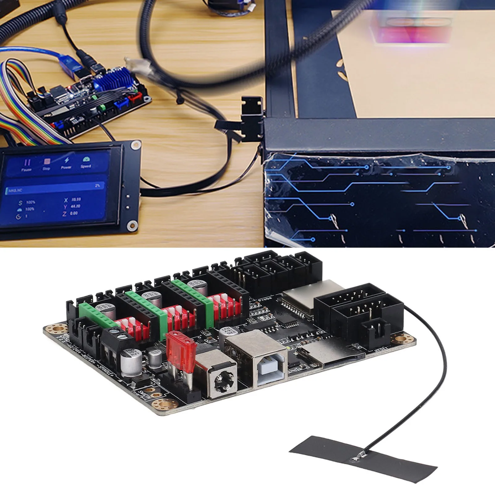 

MKS DLC32 V2.1 32 Bit ESP32 WIFI GRBL TFT Laser Engraver DIY Universal Main Board with TMC2209 Stepper Motor 12‑24VDC
