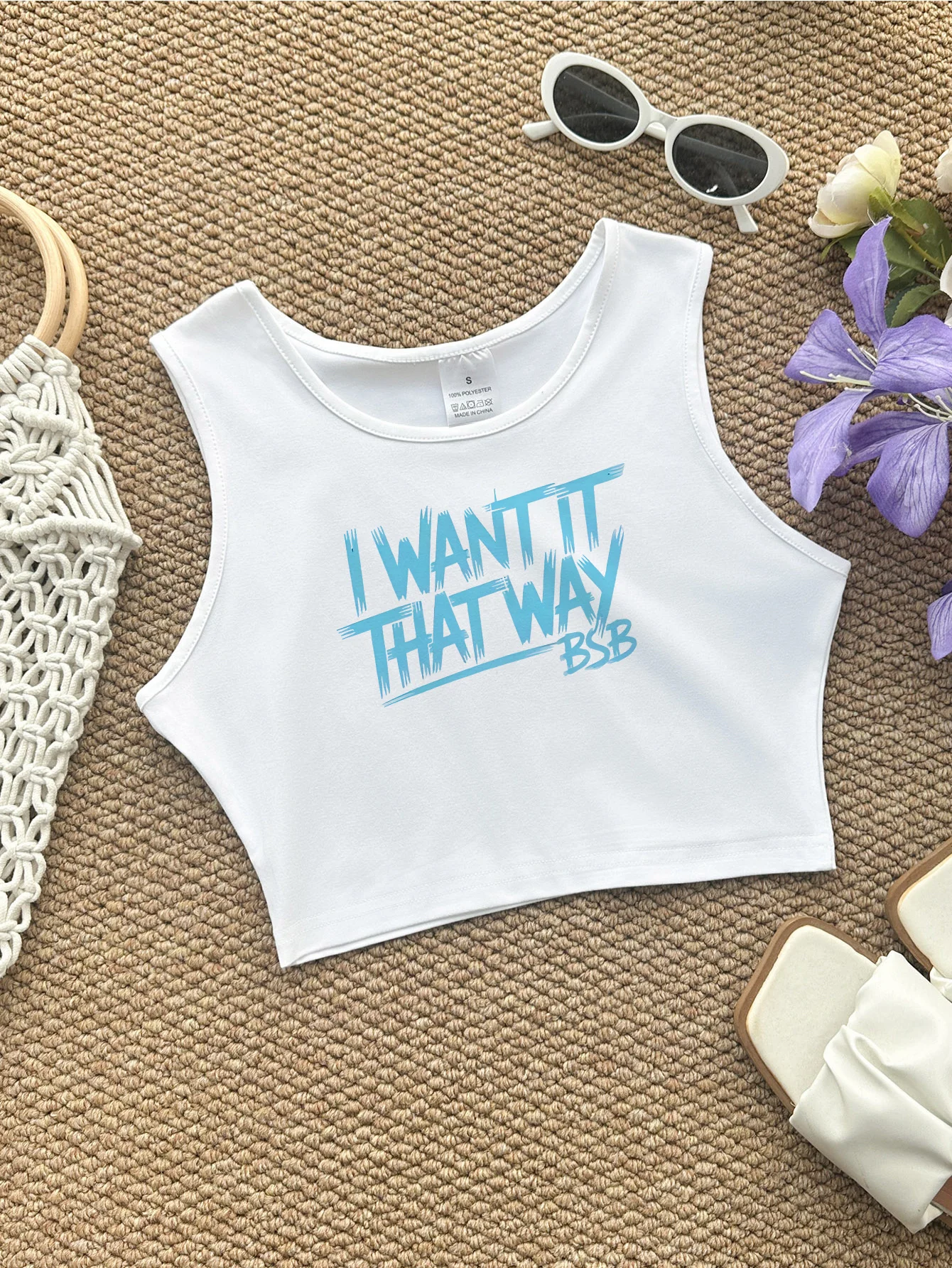 I Want It That Way Print Tank Top Crew Ncek Sleeveless Sexy Vest T Shirt Women's Graphic Y2k Crop Tops Clothes Female Outfit 90s