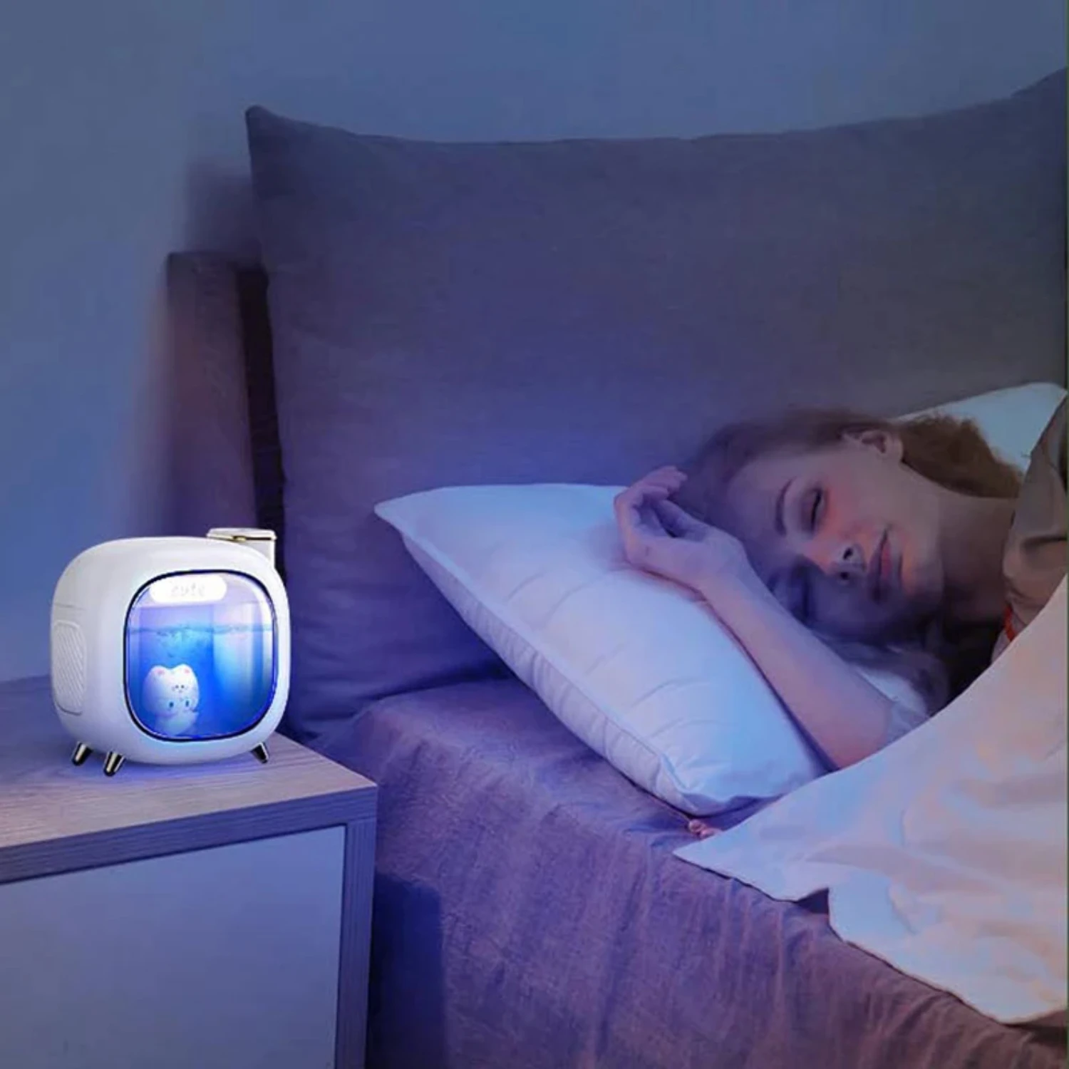 Humidificador Moe Wa, Mini humidificador de aire de doble pulverización USB, luz nocturna para dormitorio, humidificador de aire en aerosol de hidratación, pequeño regalo