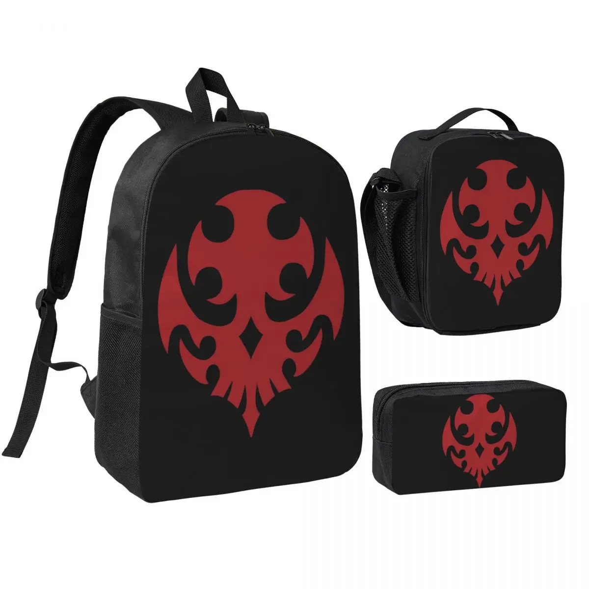 

Neo The World Ends With You Reaper Backpack Boys Girls BookBag School Bag Shoulder Bags 3ps Insulated Lunch Bag Pencil Case