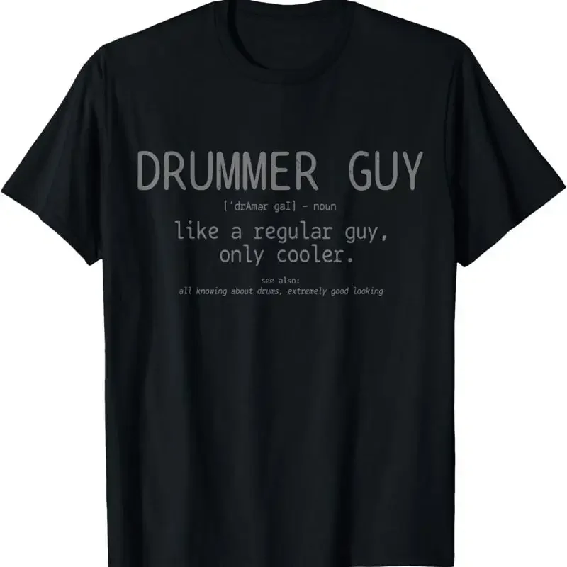 Drummer Guy Definition Funny Vintage Drums Drumming T Shirt