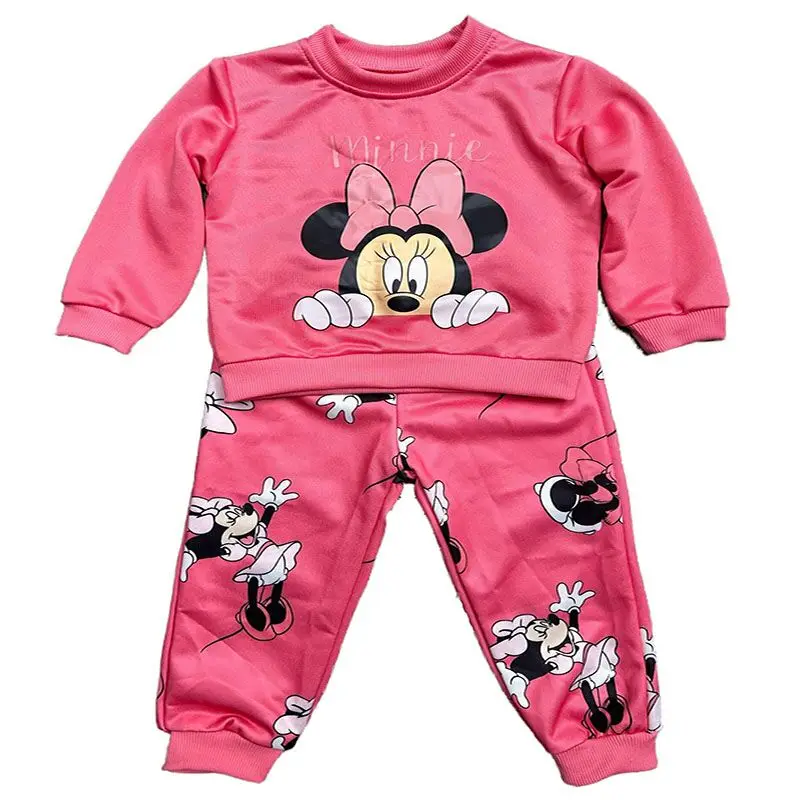 2024 Autumn Children\'s Disney girls Cartoon Sweatshirt+pant 2pcs For Girls  clothes set Leisure sport kids clothes set