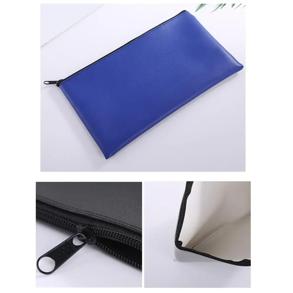 Пенал из искусственной кожи на молнии, чехол для ручки для денег, безопасная банковская сумка, кошелек для монет, купюр, чеков, счетов, косметические инструменты