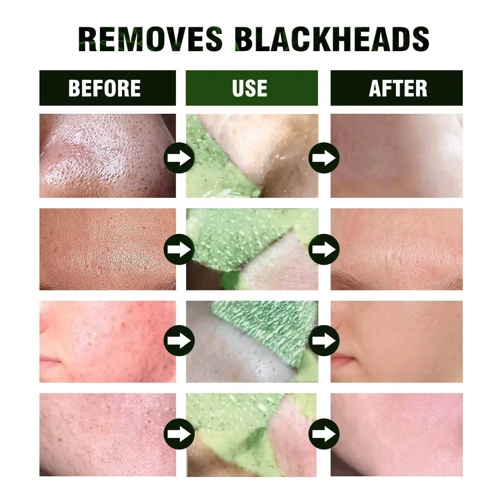 Blackhead Remover Acne Skincare Green Tea Mask Shrink Pore Facial Dispel Acne Blemish Deep Clean Stick Mask Skin Exfoliate Cream