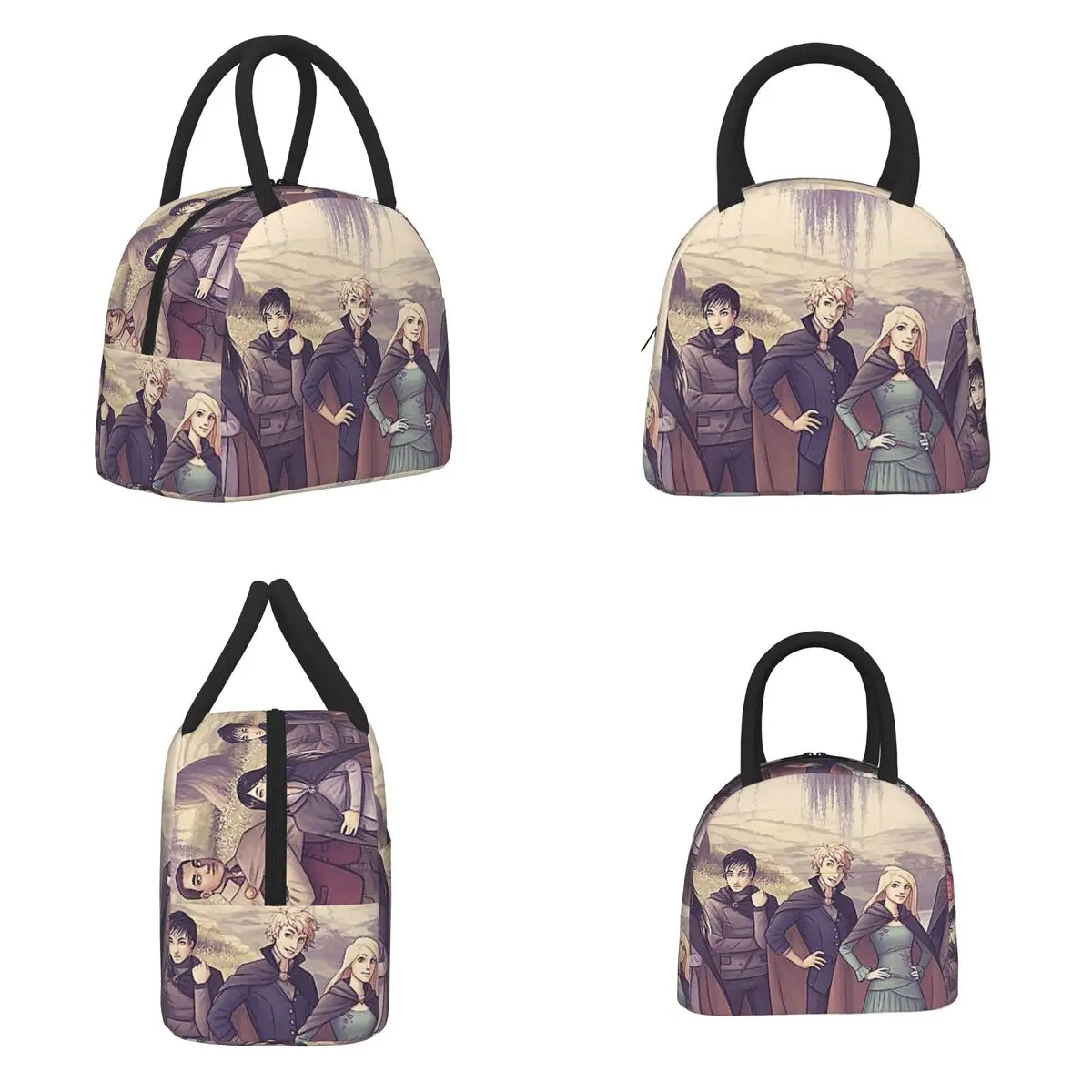 حارس المدن المفقودة شخصية معزول حقيبة الغداء للنساء برودة صندوق طعام حراري حمل صناديق الغداء مانعة للتسرب الحاويات #6