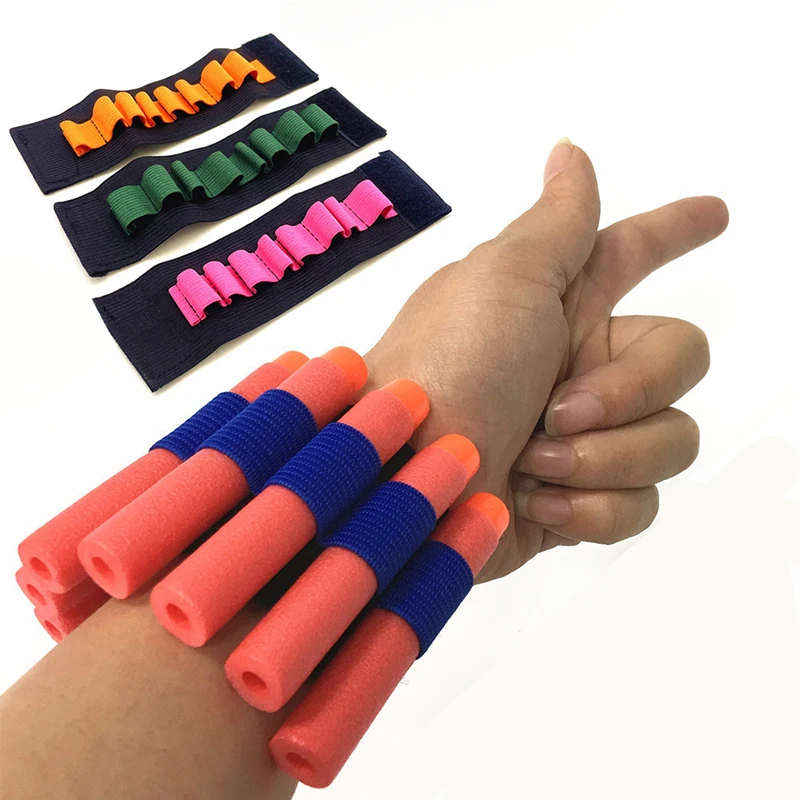 Espuma bala pulseira para crianças, braçador de pulso tático, suporte de pulso pulseira Nerf, portador de brinquedo para atacado, 1pc