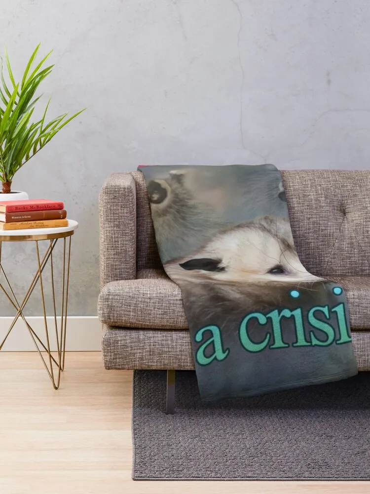 I am having a crisis possum word art Throw Blanket Soft Winter beds Stuffeds Blankets