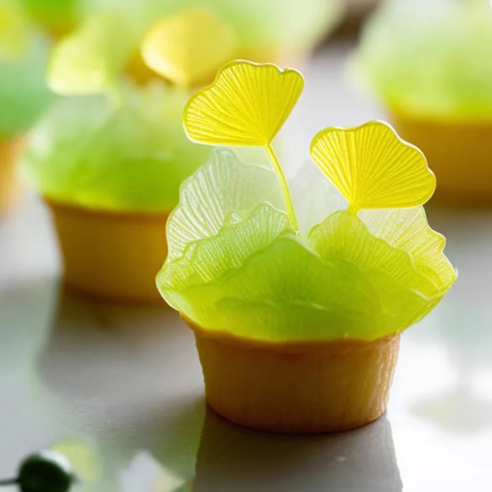 Ginkgo Sugarcraft Mold Silicone Leaf Veining Mold,Stainless Steel Cutters Fondant,Gum Paste