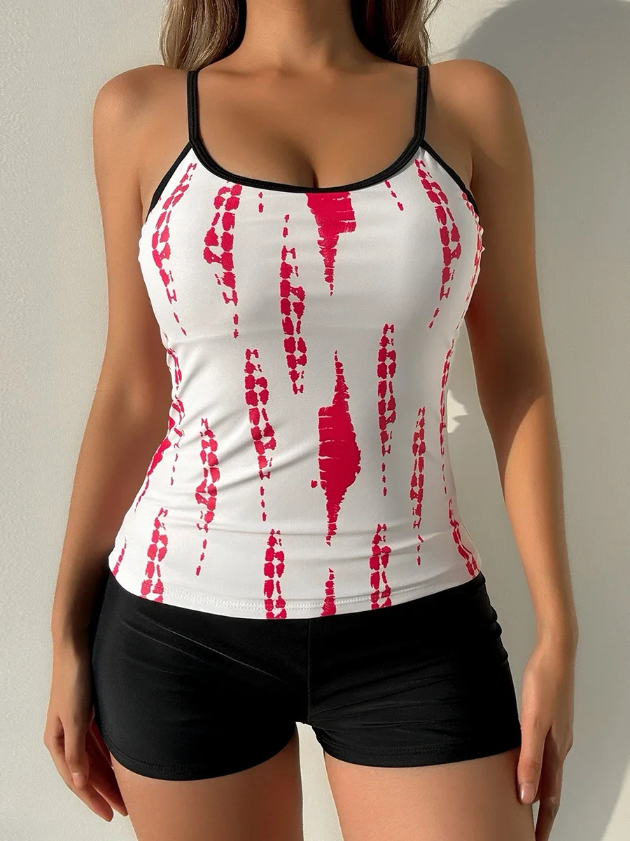 Pantaloncini tie-dye di classe Bikini Set Costume da bagno a due pezzi Donna 2025 Costumi da bagno Tankini Vita alta Swim per costumi da bagno Abbigliamento da spiaggia