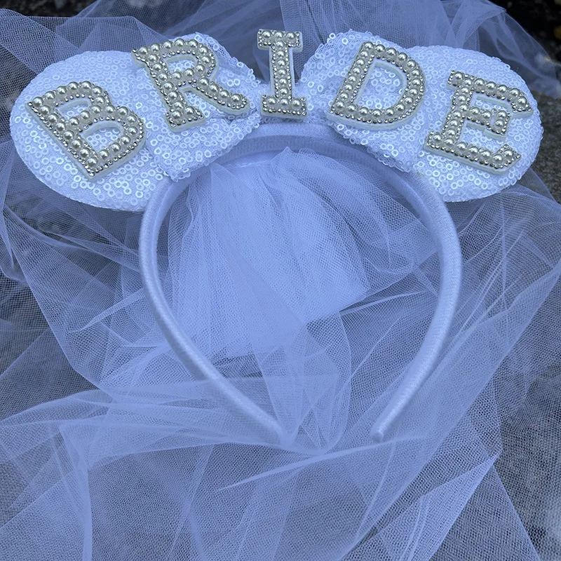 Bride crown Headband tiara veil Bachelorette hen do Party Bridal Shower destination wedding honeymoon Decoration future Mrs Gift