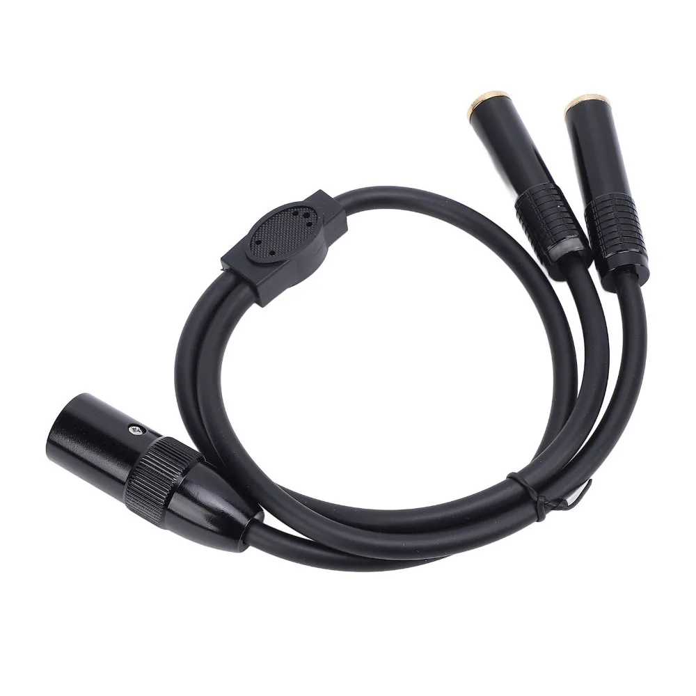 Gold Plated 3Pin XLR Male to Dual 6.35mm Female Plug and Play XLR Male to Dual 1/4inch Microphone Cable Stereo Converter Cable