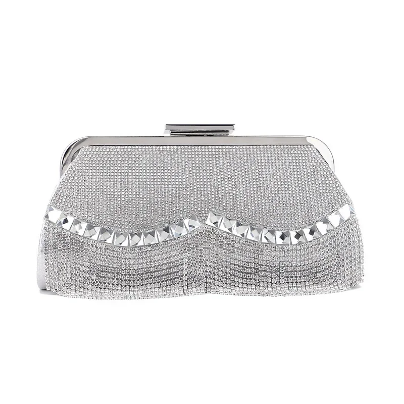 Women Banquet Handbags  New Diamond-Studded Tassel Evening Bags Femme Wedding Purse Dress Beaded Party Clutch