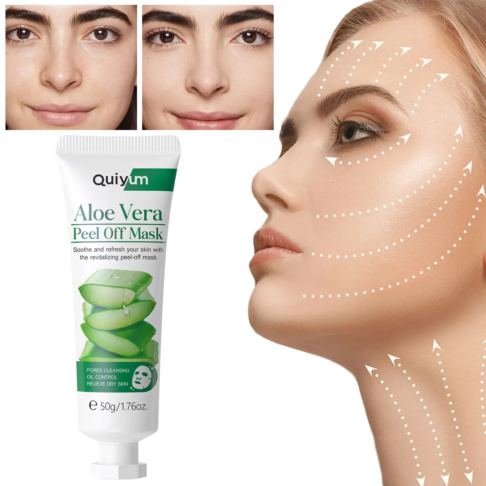 アロエベラの皮むきマスク,適用可能なゼリー,保湿剤,毎日のスキンケア,フェイシャルケア,ディープクレンジング,50g