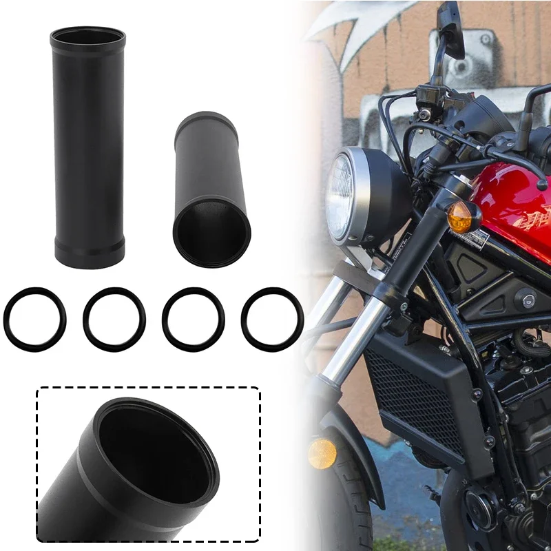 

2 PCS Motorcycle Front Fork Boot Slider Shock Absorber Cover Gaiters Black CNC Aluminum For Honda Rebel CMX 300 500 2017-2023