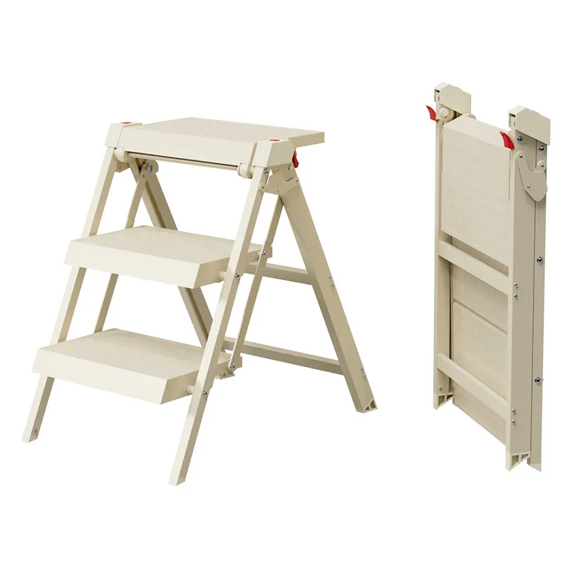 Portable Folding 3 Step Ladder Thickened Aluminum Alloy Telescopic