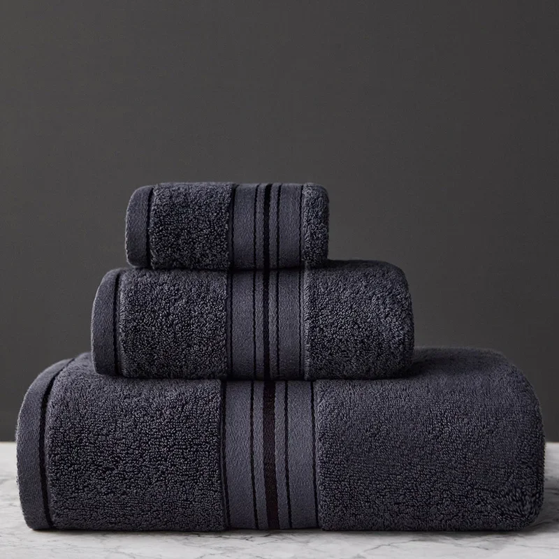 

New Egyptian Cotton Towel Bath Towel Sets Solid Color Thicken Bathroom Towels Set Soft Comfortable