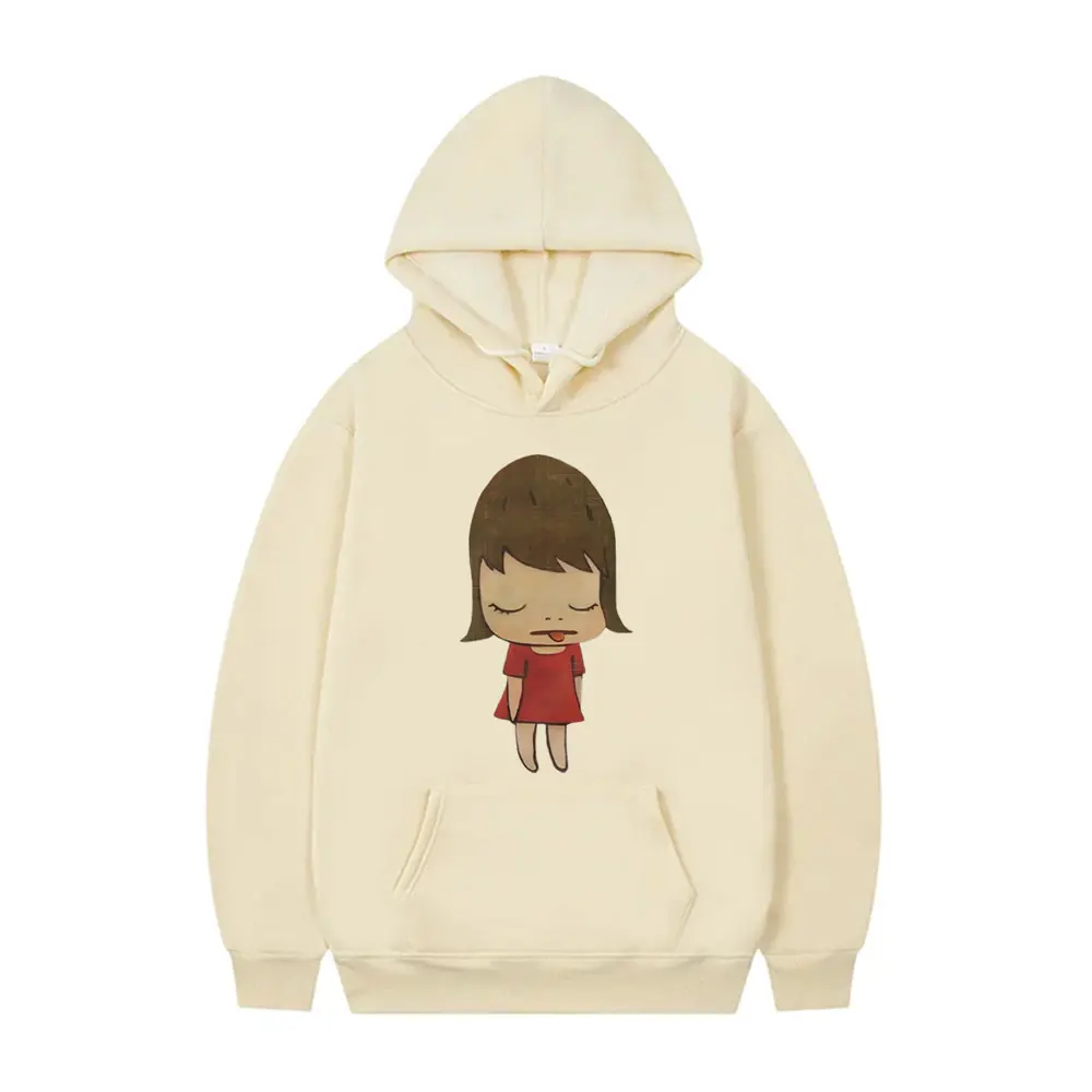 

Yoshitomo Nara Sticking Out Tongue Red Dress Girl Baby Graphic Hoodies Men Women's Fashion Cartoon Oversized Long Sleeve Hoodie