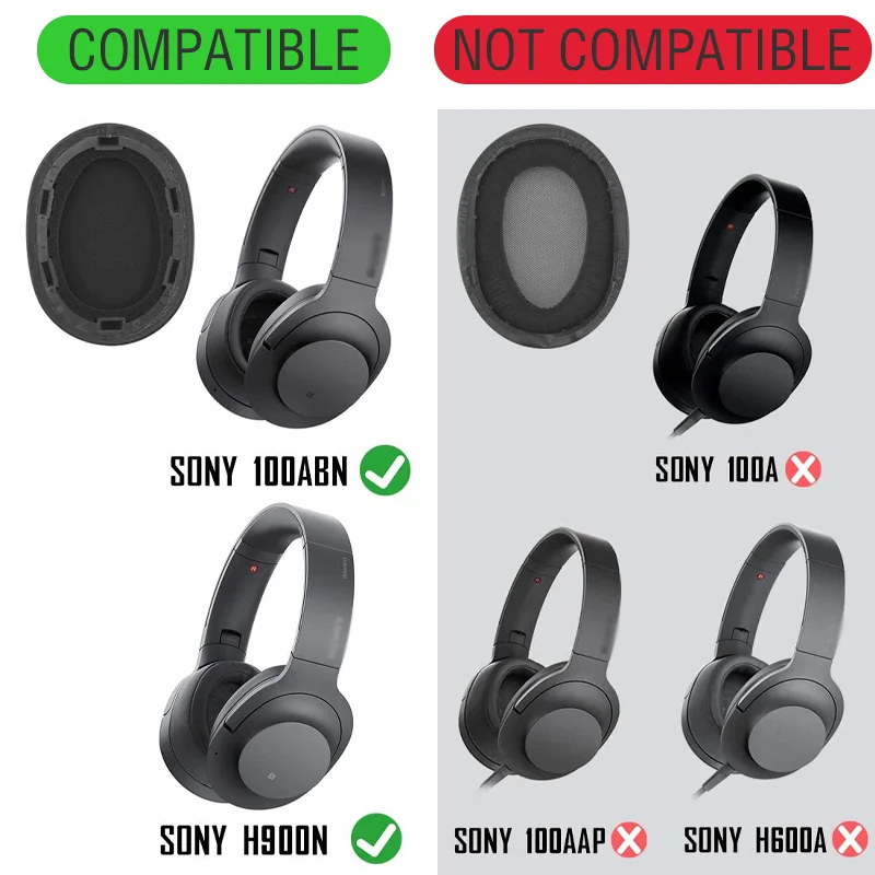 Almohadillas de repuesto para auriculares Sony MDR 100ABN piezas WH H900N MDR-100ABN, almohadillas de repuesto para los oídos, 2 WH-H900N