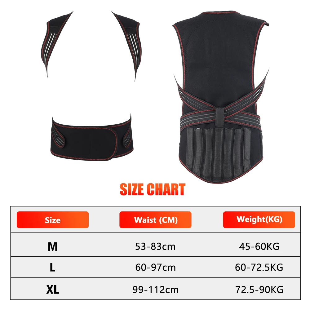 Tourmaline Magnet Heated Vest Magnetic Self-Heating Thermal Clothing Waist Brace Lumbar Pad Corset Postrue Corrector Relief Pain